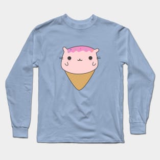 Cute Cat Ice Cream T-Shirt Long Sleeve T-Shirt